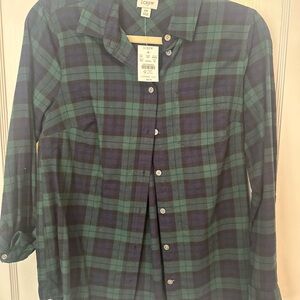 J.Crew Green and Blue Plaid Shirt